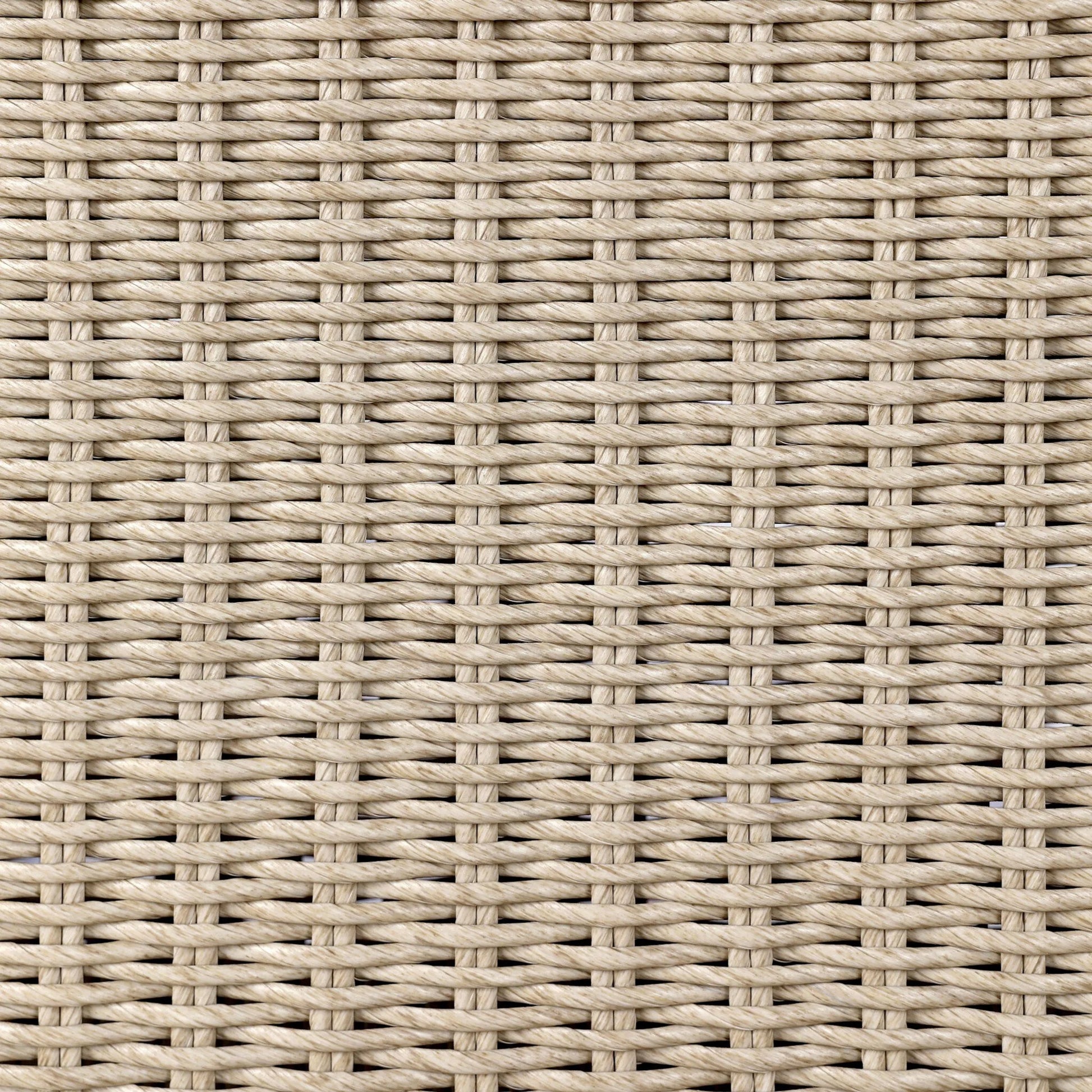 Senna Outdoor Dining Bench by Four Hands in vintage white, alessi linen. Made from 100% polyethylene, 100% polypropylene in a rustic style.