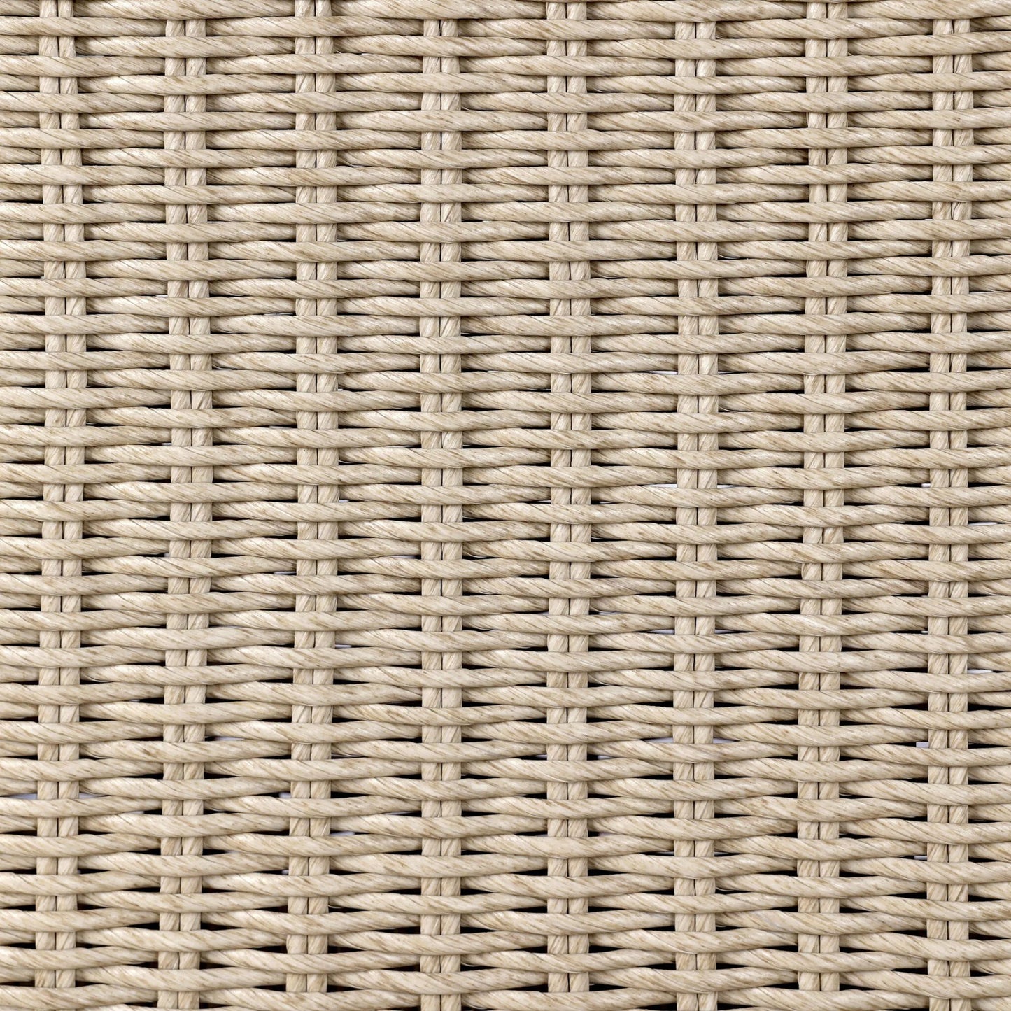 006 SI-2513320 | Closeup | Senna Outdoor Dining Chair and A Half by Four Hands in vintage white, alessi linen. Made from 100% polyethylene, 100% polypropylene in a rustic style.