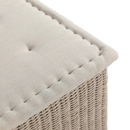 Senna Outdoor Dining Chair and A Half by Four Hands in vintage white, alessi linen. Made from 100% polyethylene, 100% polypropylene in a rustic style.