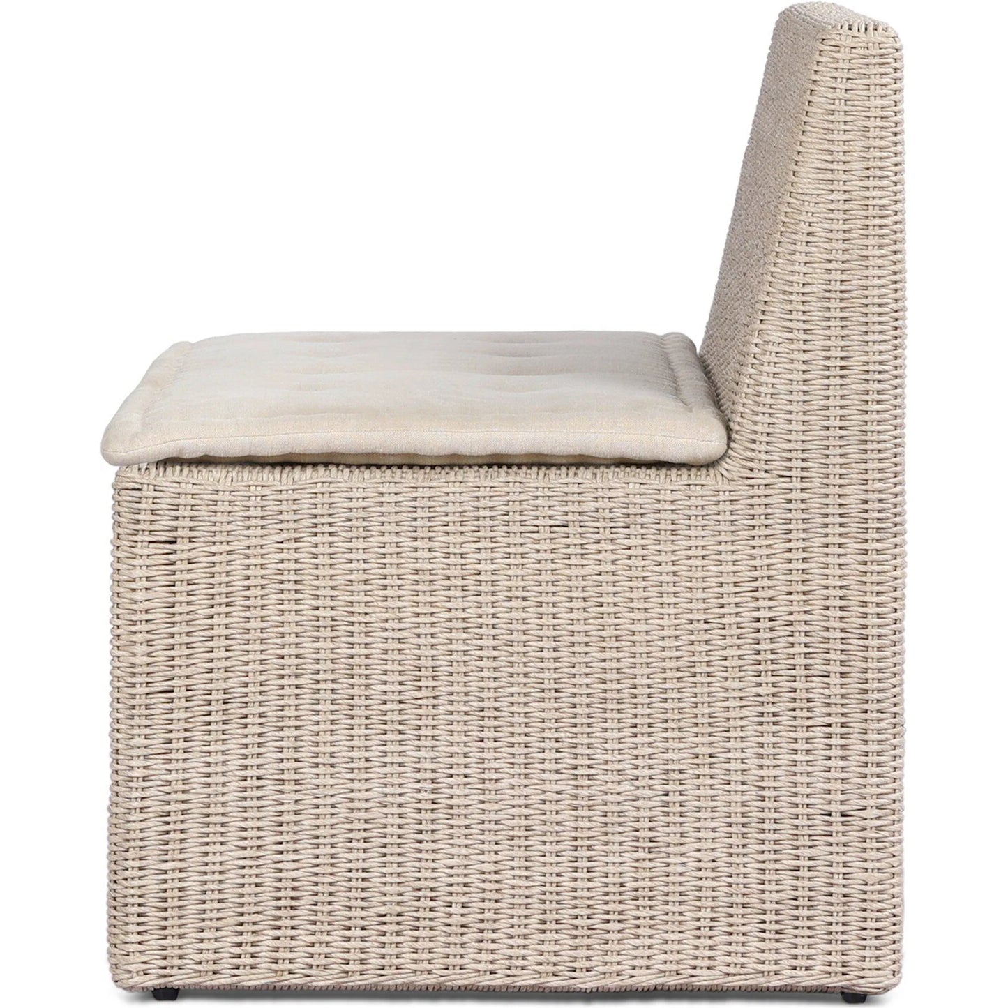 003 SI-2513320 | Additional Silo | Senna Outdoor Dining Chair and A Half by Four Hands in vintage white, alessi linen. Made from 100% polyethylene, 100% polypropylene in a rustic style.