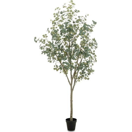 Faux Eucalyptus Tree by Four Hands in faux eucalyptus tree. Made from 55% polyvinyl chloride (pvc), 45% polyethylene in a unique style.
