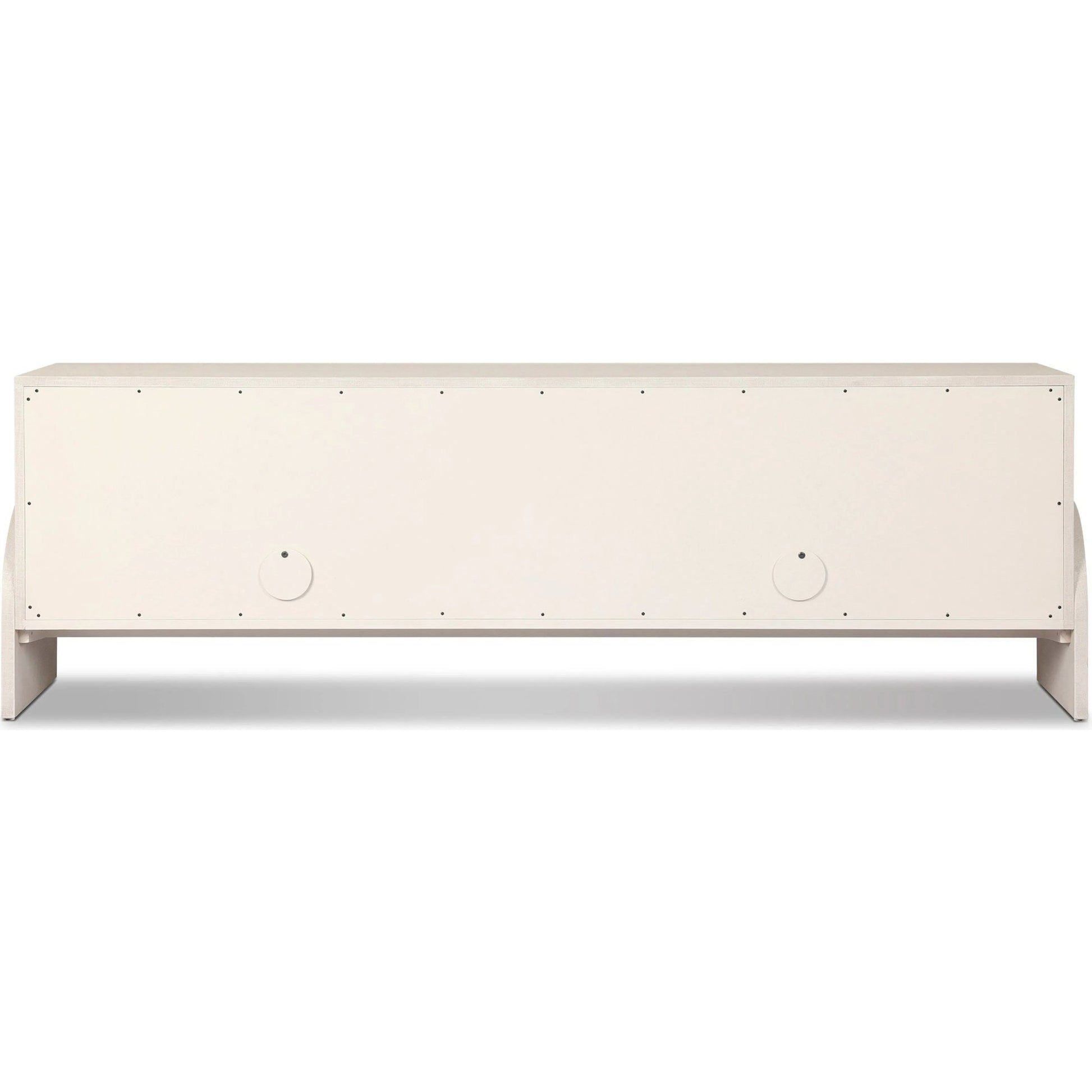 Cressida Media Console by Four Hands in ivory painted linen. Made from painted linen in a transitional style.
