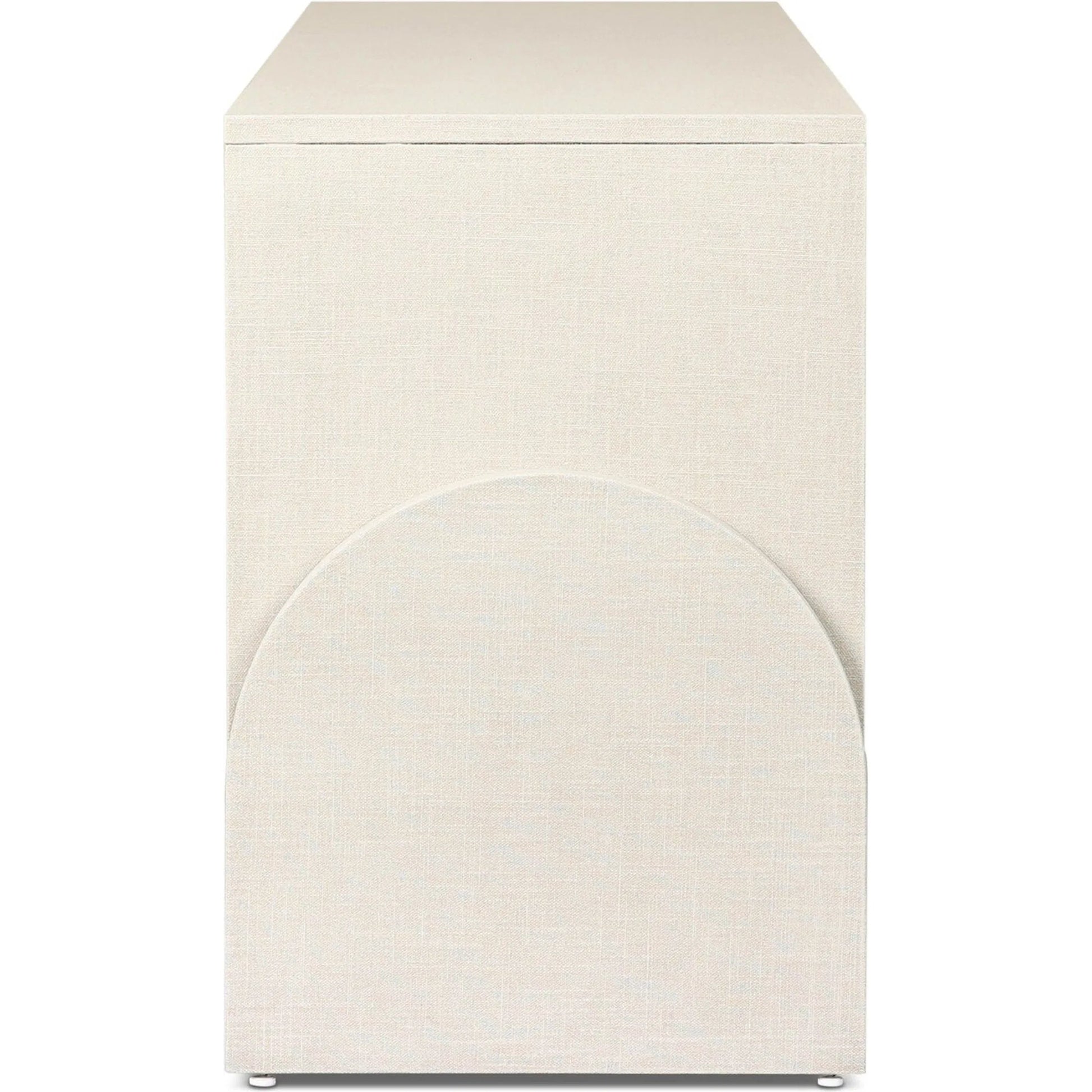 Cressida Media Console by Four Hands in ivory painted linen. Made from painted linen in a transitional style.