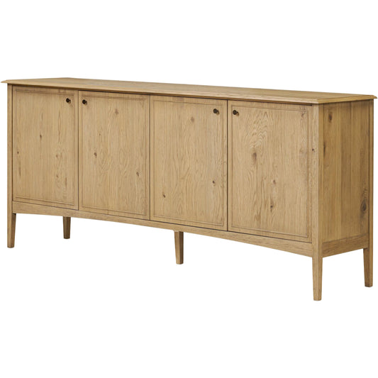 Maggie Sideboard by Four Hands in aged smoked oak resawn, bronze antimony. Made from resawn oak veneer, solid oak, iron in a unique style.