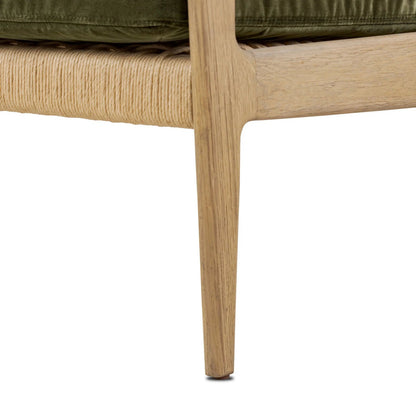 Barwin Chair by Four Hands. Made from 76.8% cotton, 23.2% polyester, solid oak, rush in a rustic style.