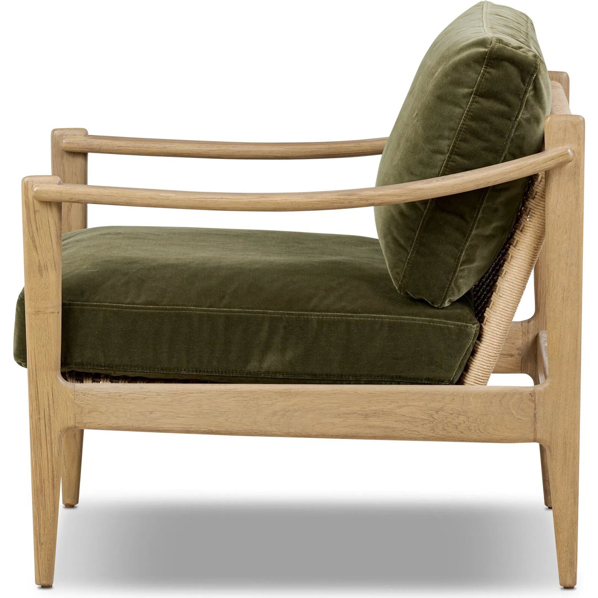 Barwin Chair by Four Hands. Made from 76.8% cotton, 23.2% polyester, solid oak, rush in a rustic style.