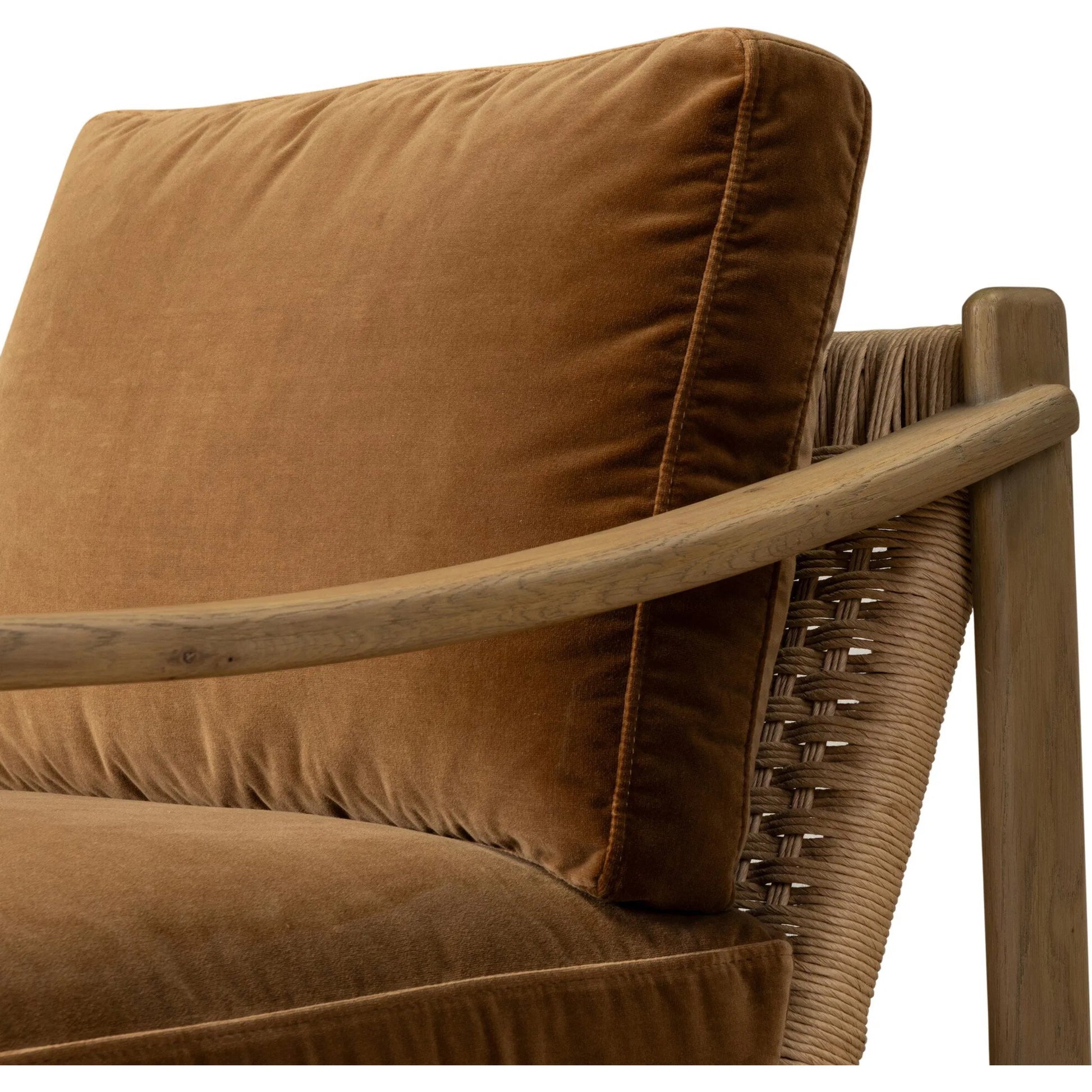 Barwin Chair by Four Hands. Made from 76.8% cotton, 23.2% polyester, solid oak, rush in a rustic style.