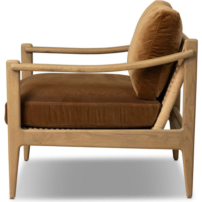 Barwin Chair by Four Hands. Made from 76.8% cotton, 23.2% polyester, solid oak, rush in a rustic style.