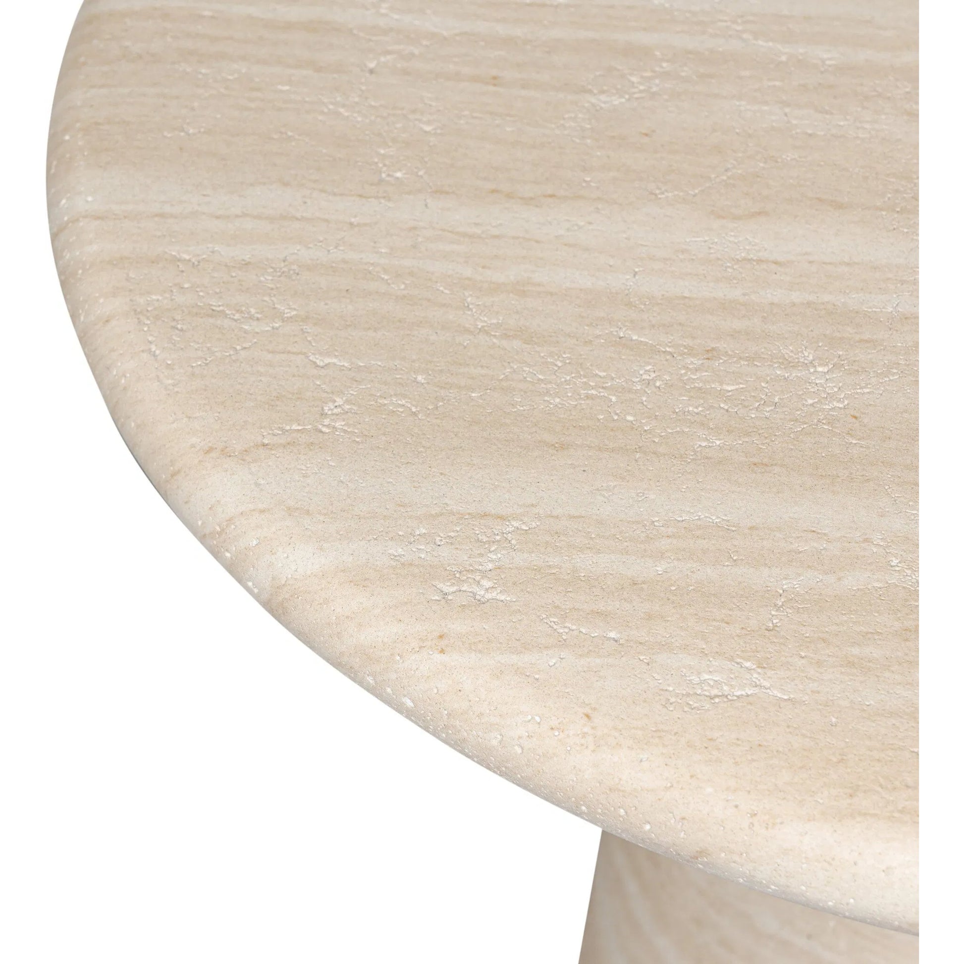 Janice End Table by Four Hands in sand striae. Made from solid concrete in a transitional style.