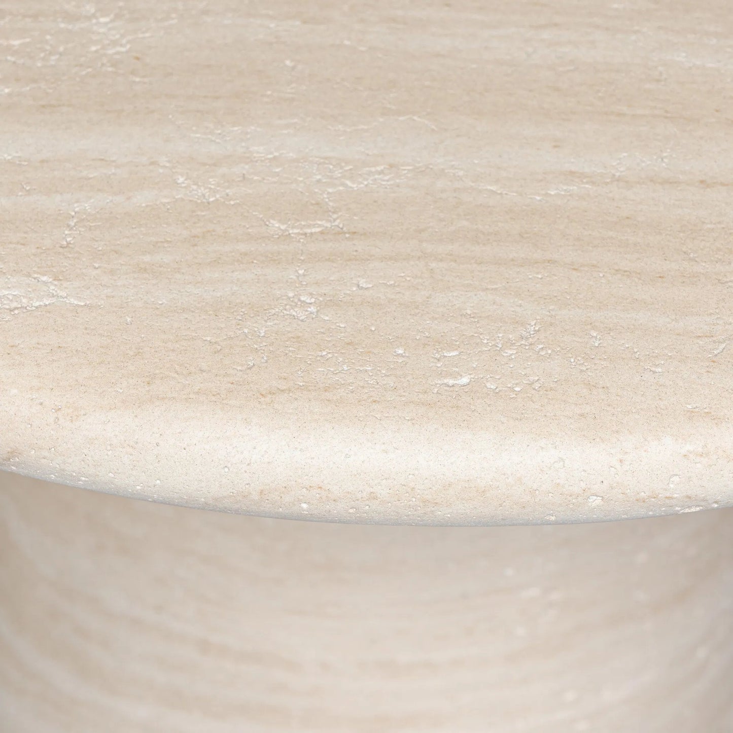 007 SI-2377053 | Closeup | Janice End Table by Four Hands in sand striae. Made from solid concrete in a transitional style.
