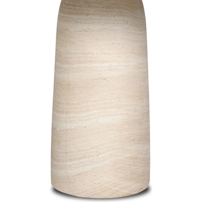 Janice End Table by Four Hands in sand striae. Made from solid concrete in a transitional style.