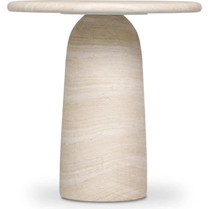 Janice End Table by Four Hands in sand striae. Made from solid concrete in a transitional style.