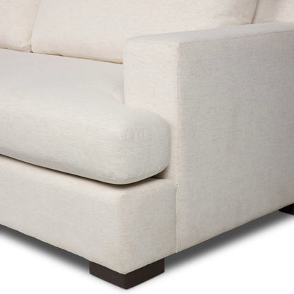 Crispin 3-Piece Sectional by Four Hands in crypton nomad snow, aged sienna. Made from 92% polyester, 8% flax/linen, solid rosa morada in a transitional style.