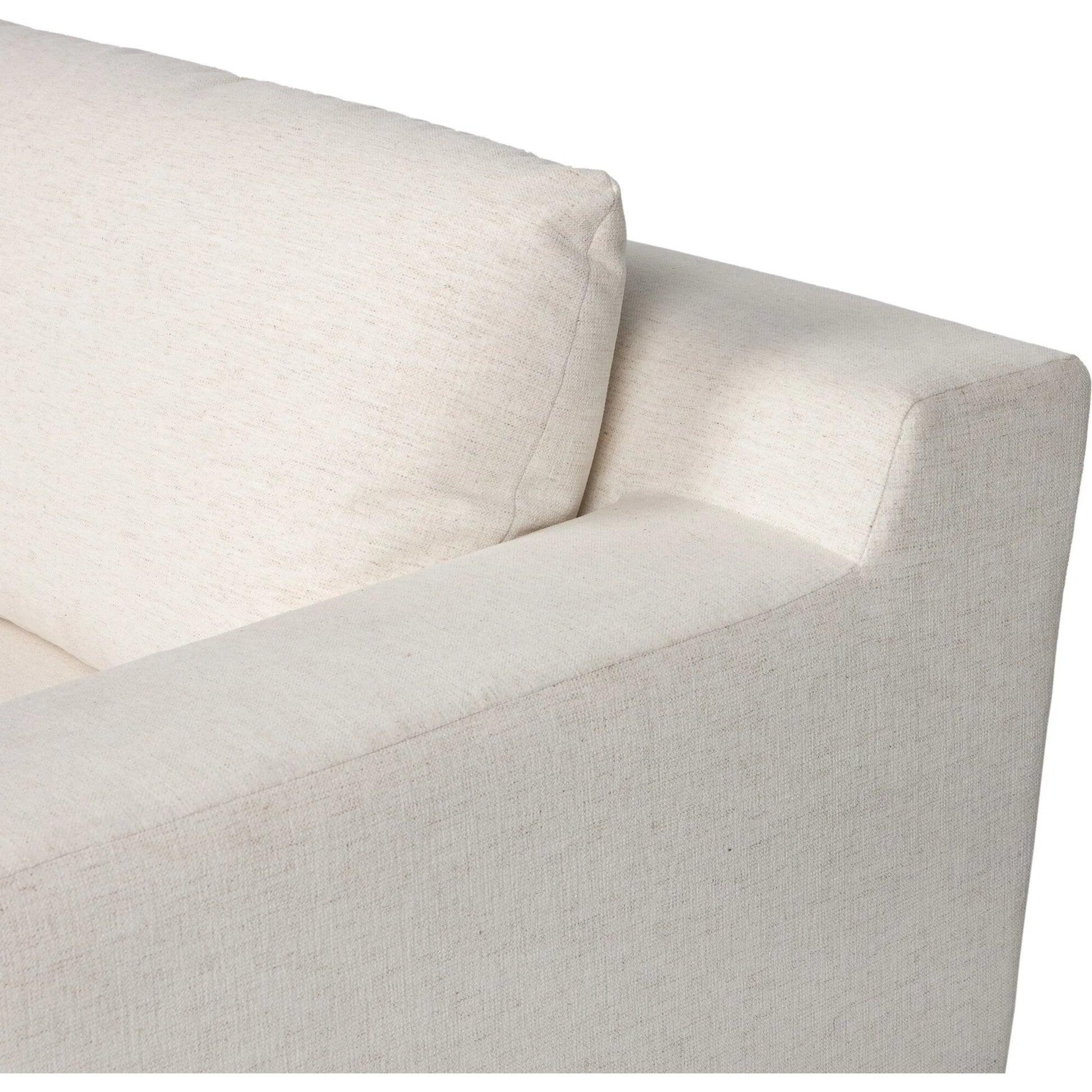 Crispin 3-Piece Sectional by Four Hands in crypton nomad snow, aged sienna. Made from 92% polyester, 8% flax/linen, solid rosa morada in a transitional style.