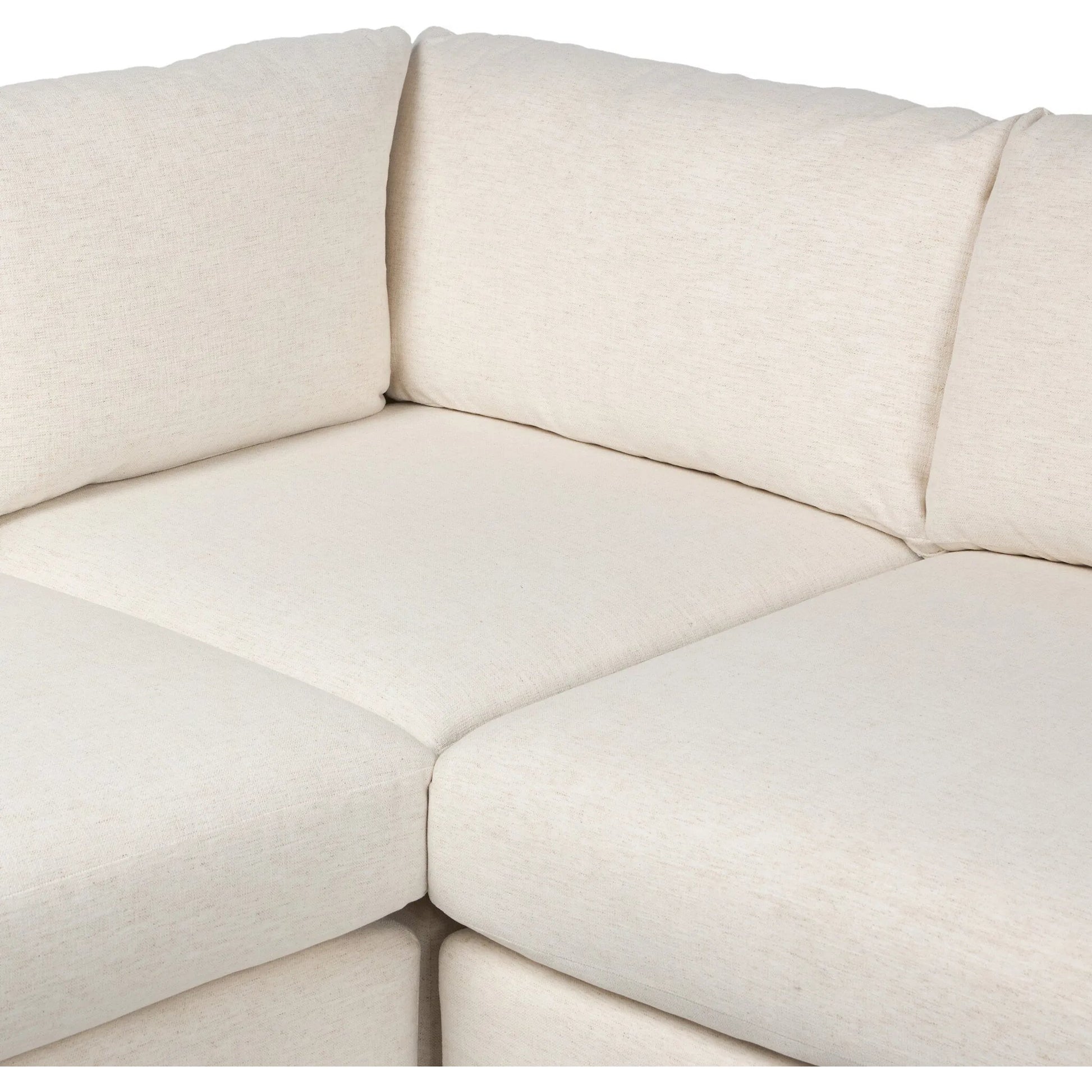 Crispin 3-Piece Sectional by Four Hands in crypton nomad snow, aged sienna. Made from 92% polyester, 8% flax/linen, solid rosa morada in a transitional style.