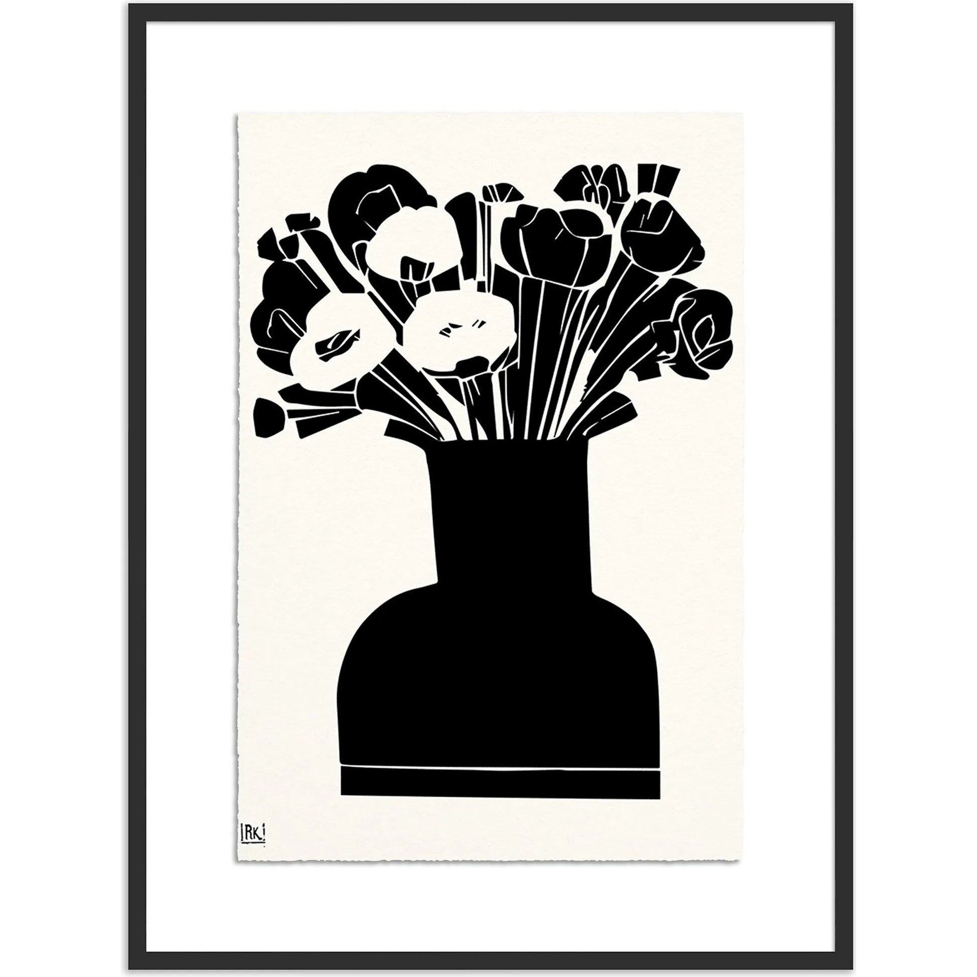 Woodblock Floral II by Roseanne Kenny by Four Hands. Made from textured fine art paper in a unique style.