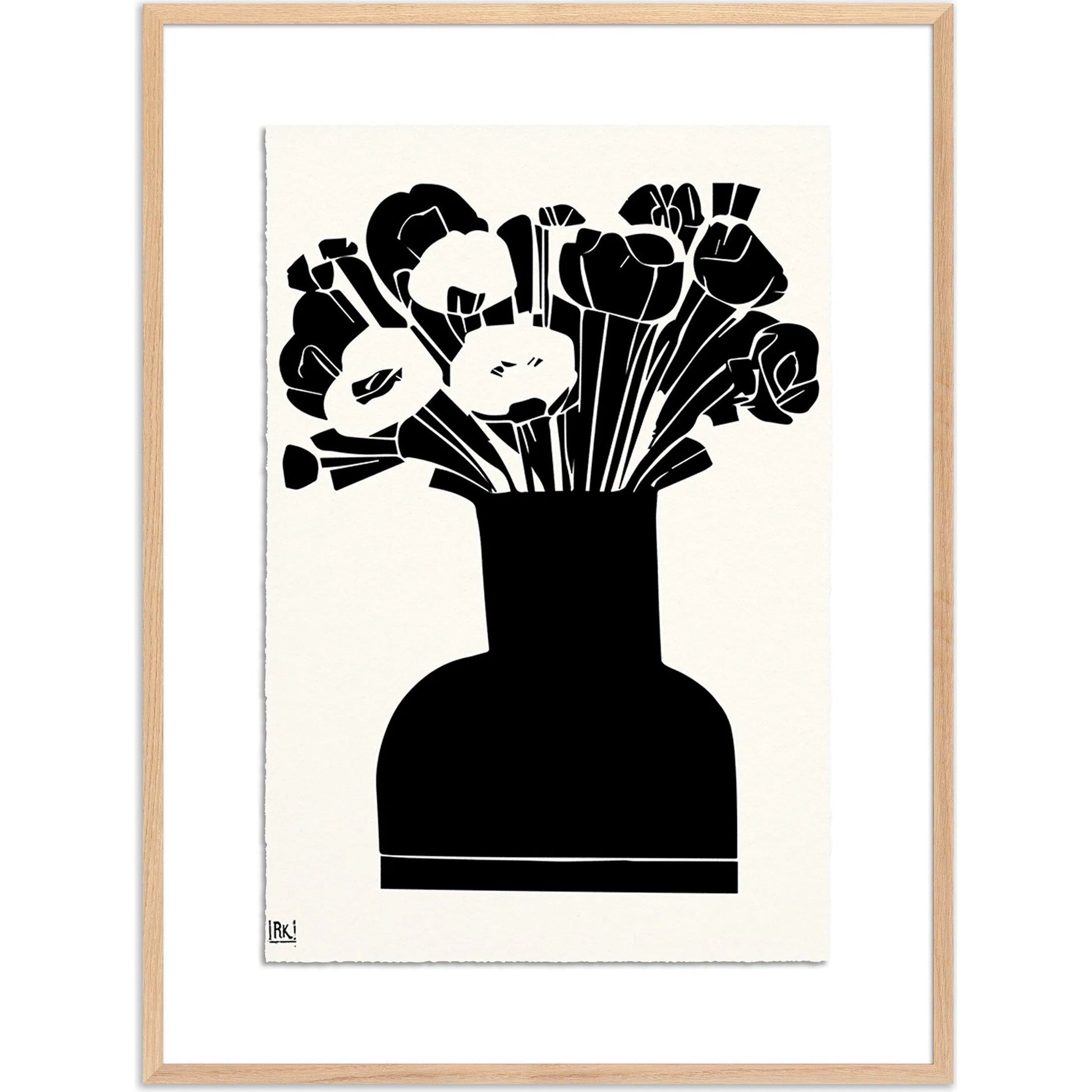 Woodblock Floral II by Roseanne Kenny by Four Hands. Made from textured fine art paper in a unique style.