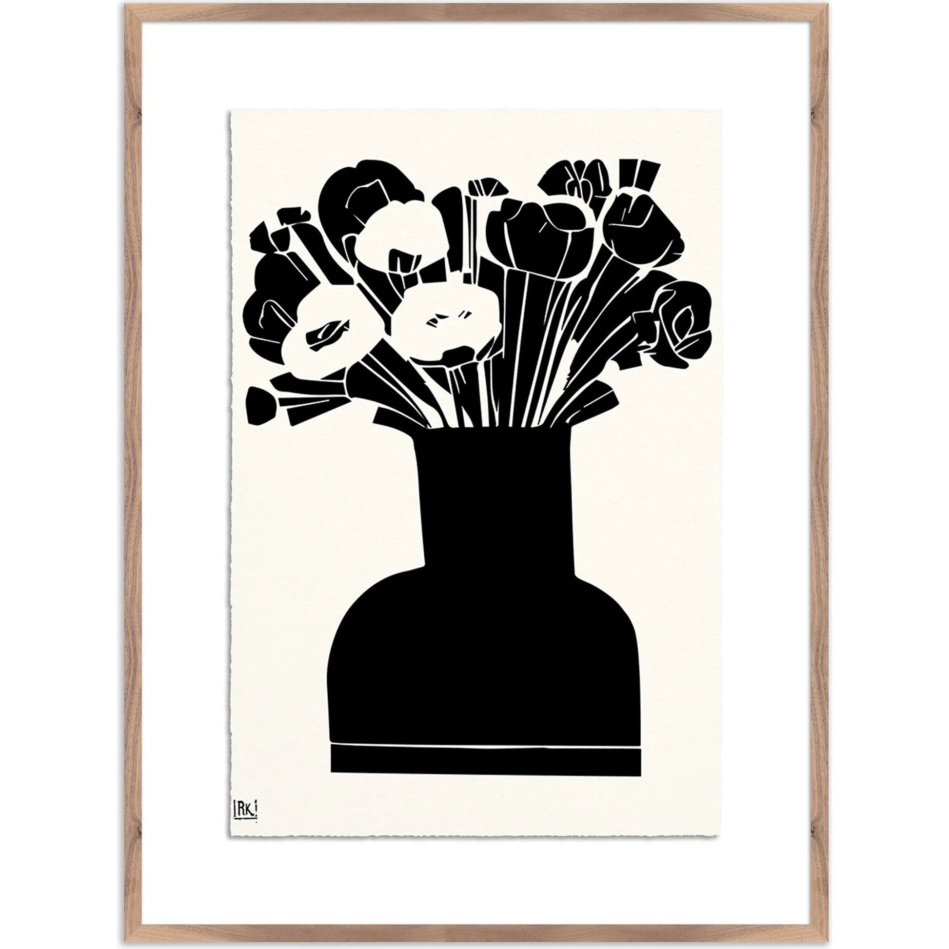 Woodblock Floral II by Roseanne Kenny by Four Hands. Made from textured fine art paper in a unique style.