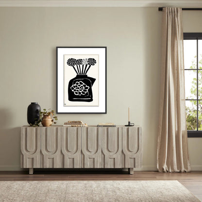 Woodblock Floral III by Roseanne Kenny by Four Hands. Made from textured fine art paper in a unique style.