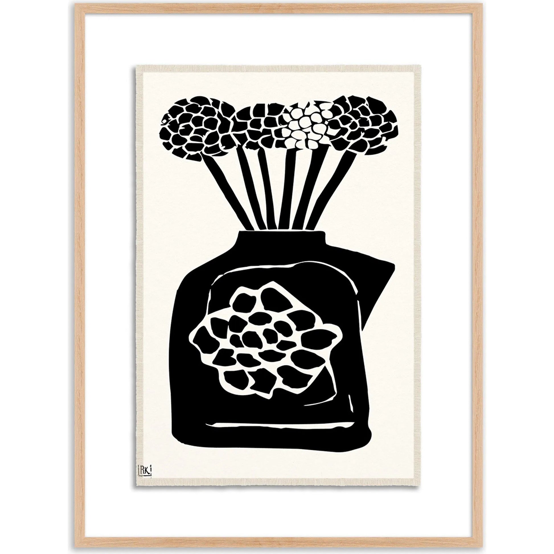 Woodblock Floral III by Roseanne Kenny by Four Hands. Made from textured fine art paper in a unique style.