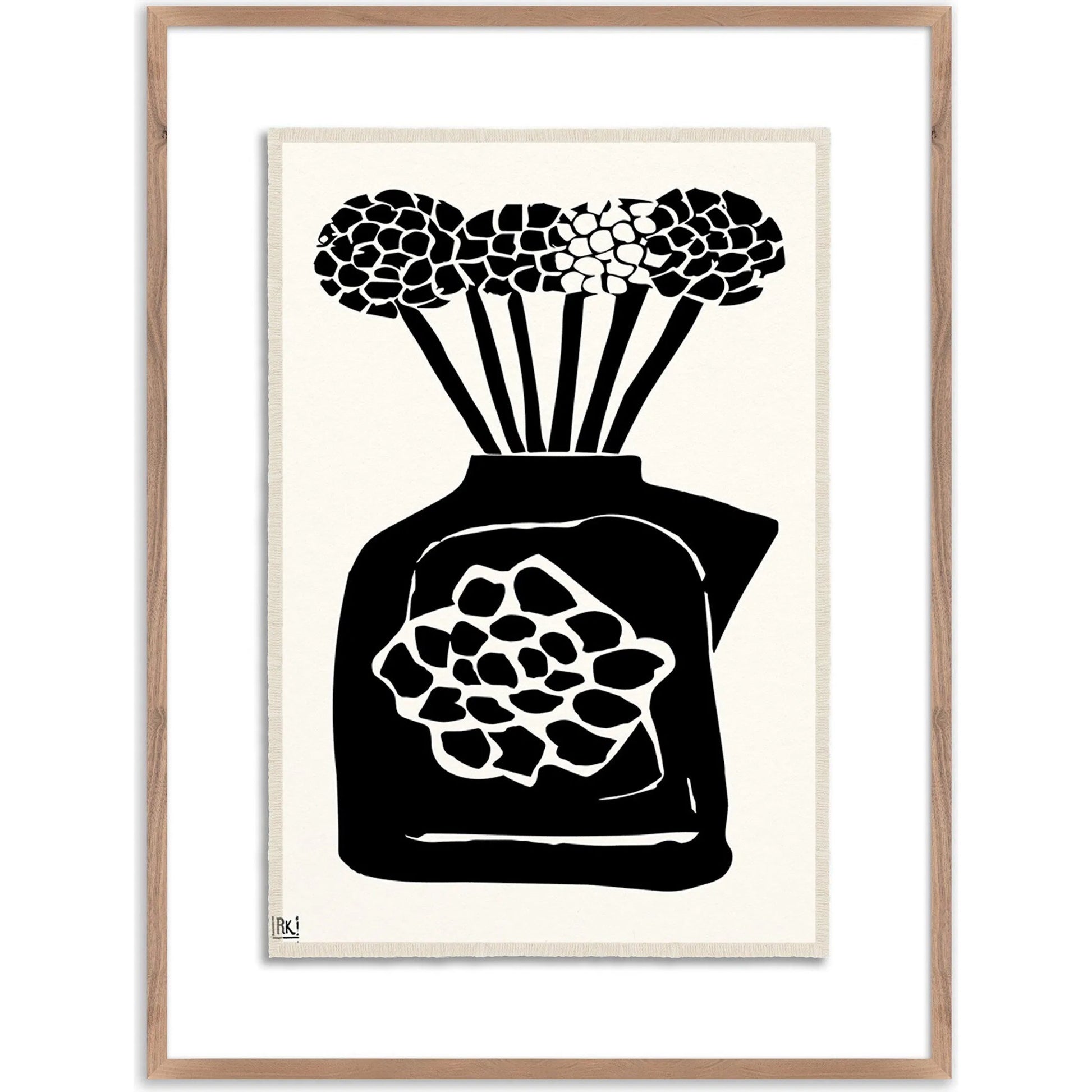 Woodblock Floral III by Roseanne Kenny by Four Hands. Made from textured fine art paper in a unique style.