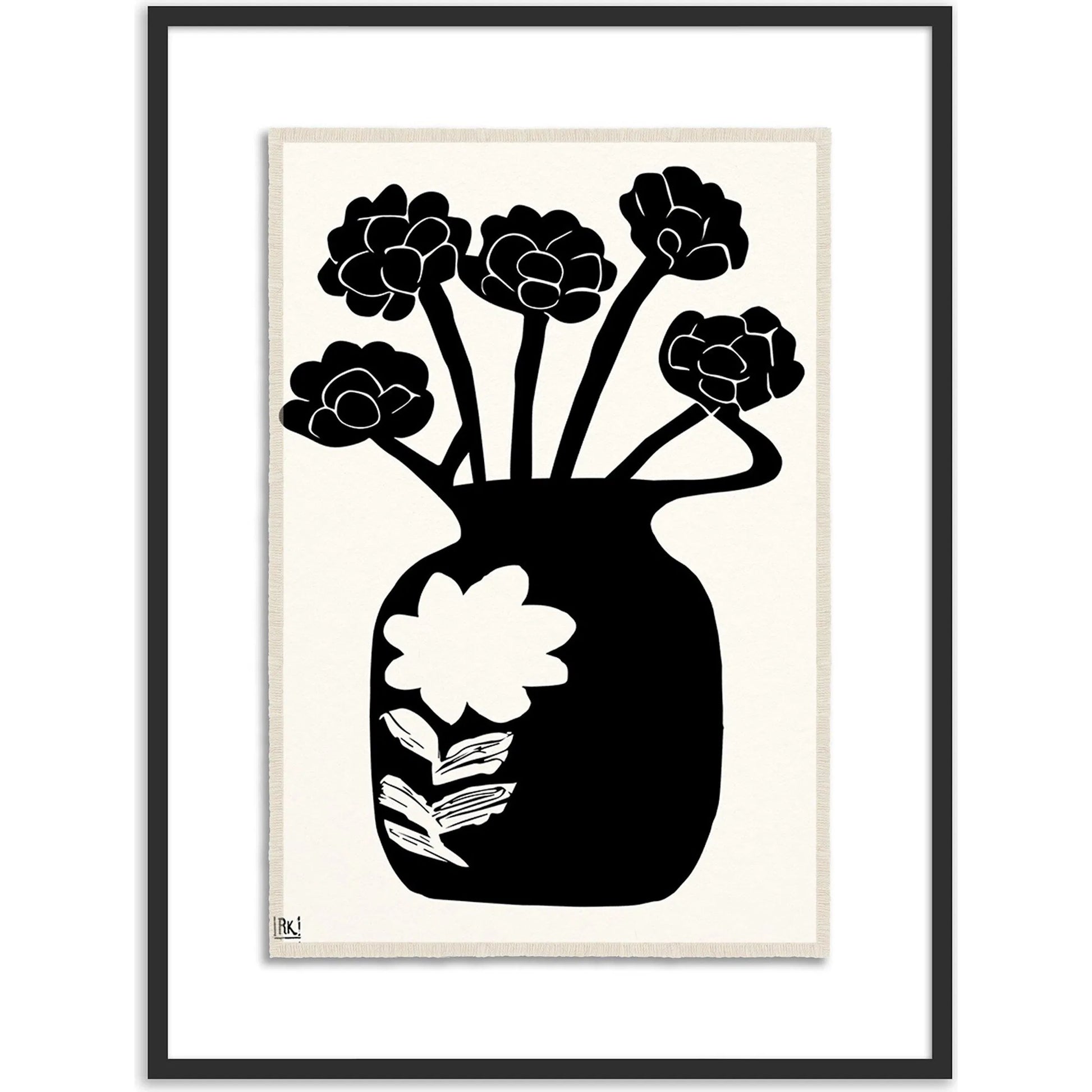 Woodblock Floral IV by Roseanne Kenny by Four Hands. Made from textured fine art paper in a unique style.
