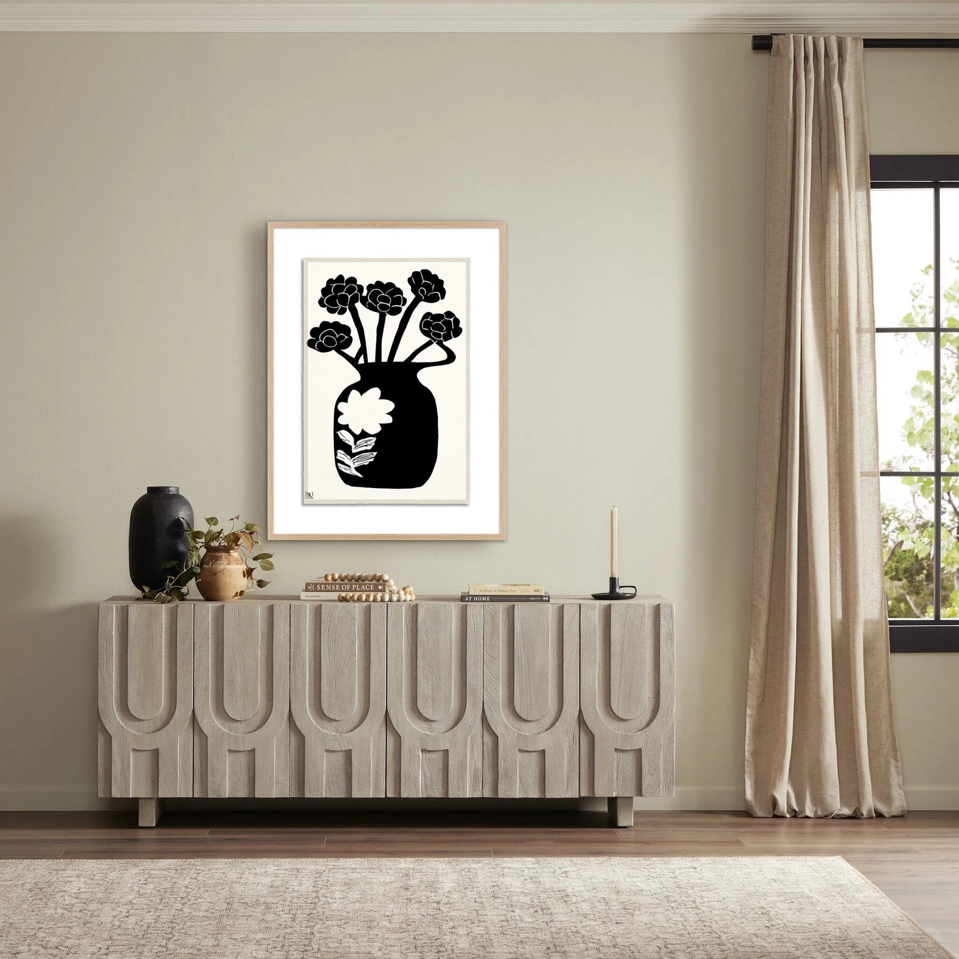 Woodblock Floral IV by Roseanne Kenny by Four Hands. Made from textured fine art paper in a unique style.