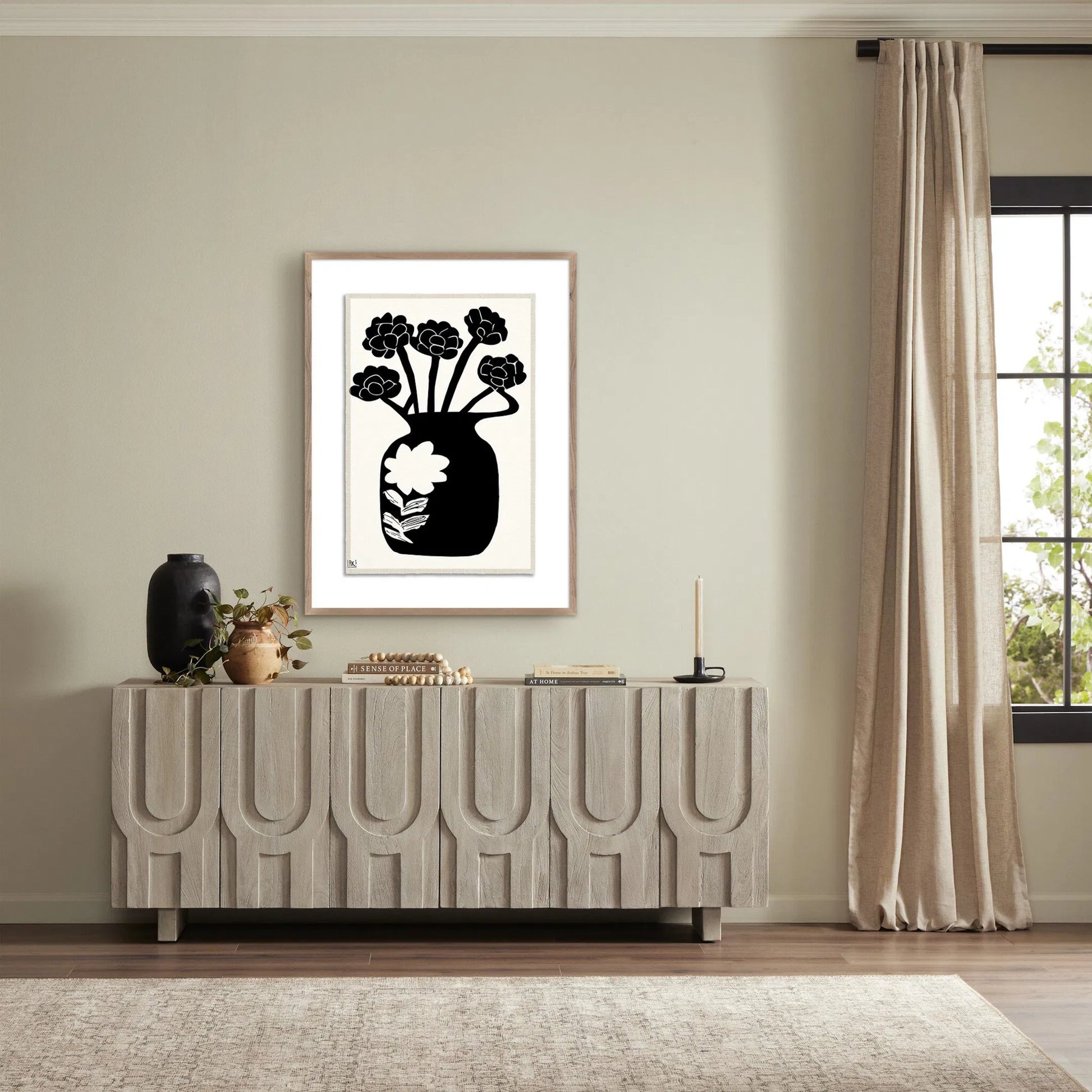 Woodblock Floral IV by Roseanne Kenny by Four Hands. Made from textured fine art paper in a unique style.