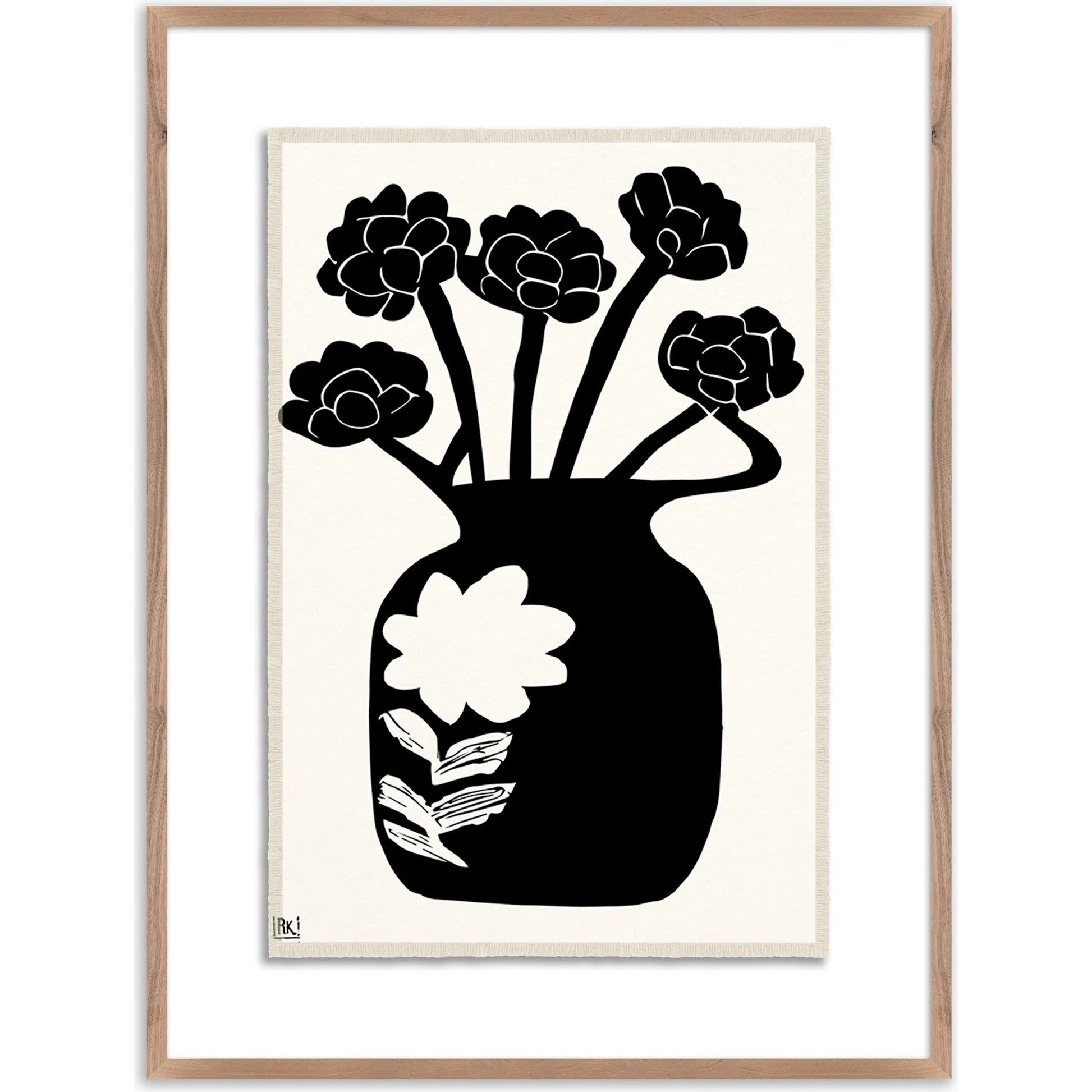 Woodblock Floral IV by Roseanne Kenny by Four Hands. Made from textured fine art paper in a unique style.