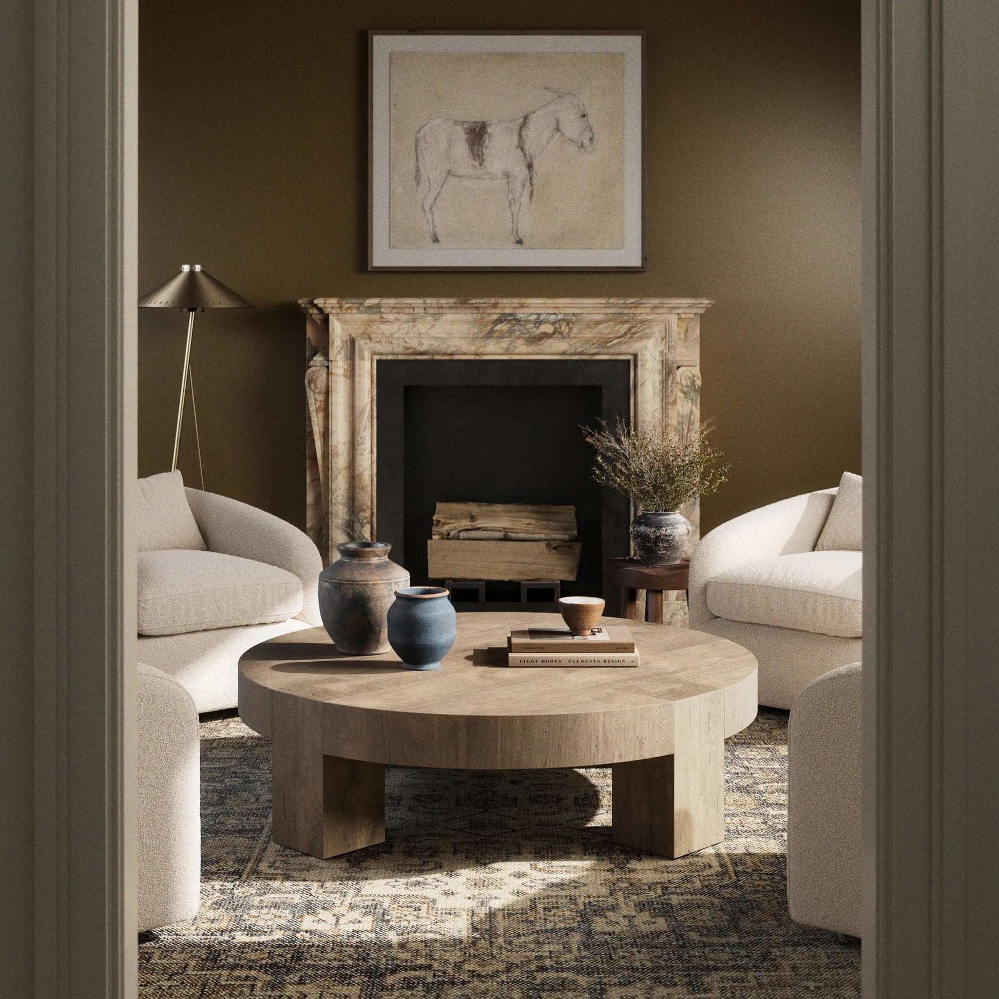 Abaso Round Coffee Table by Four Hands. Made from unique in a unique style.