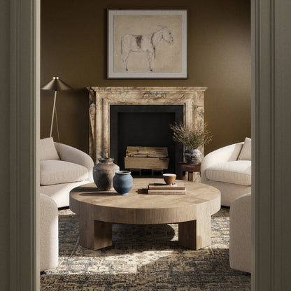 Abaso Round Coffee Table by Four Hands. Made from unique in a unique style.
