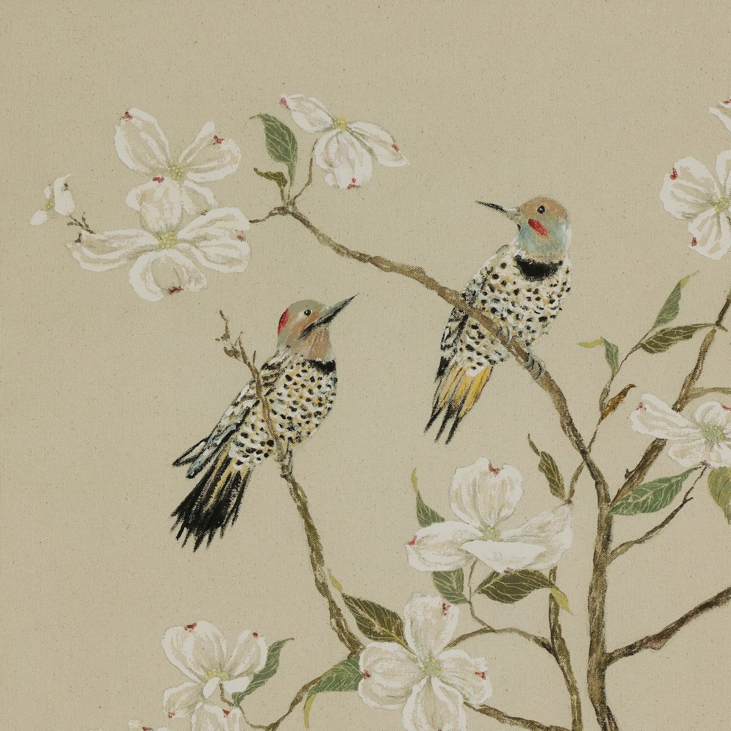 005 SI-2542469,SI-2542470,SI-2542471,SI-2542472 | Closeup | Tan Chinoiserie by Laurel-Dawn Latshaw by Four Hands. Made from textured fine art paper in a unique style.