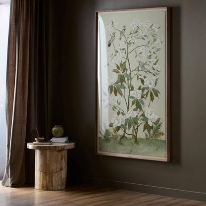 Tan Chinoiserie by Laurel-Dawn Latshaw by Four Hands. Made from textured fine art paper in a unique style.