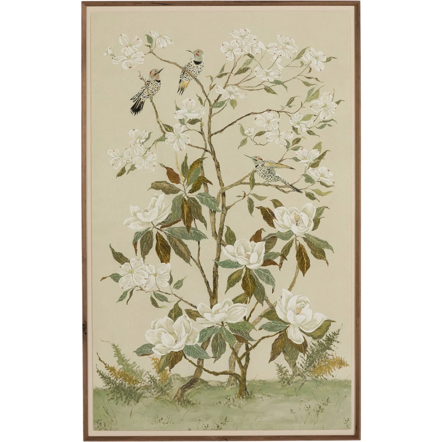 001 SI-2542469,SI-2542470,SI-2542471,SI-2542472 | Primary Silo | Tan Chinoiserie by Laurel-Dawn Latshaw by Four Hands. Made from textured fine art paper in a unique style.