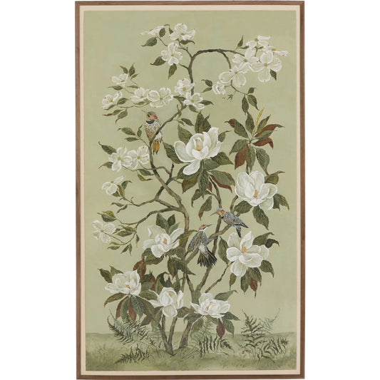 001 SI-2541855,SI-2541856,SI-2541857,SI-2541858 | Primary Silo | Green Chinoiserie by Laurel-Dawn Latshaw by Four Hands. Made from textured fine art paper in a unique style.