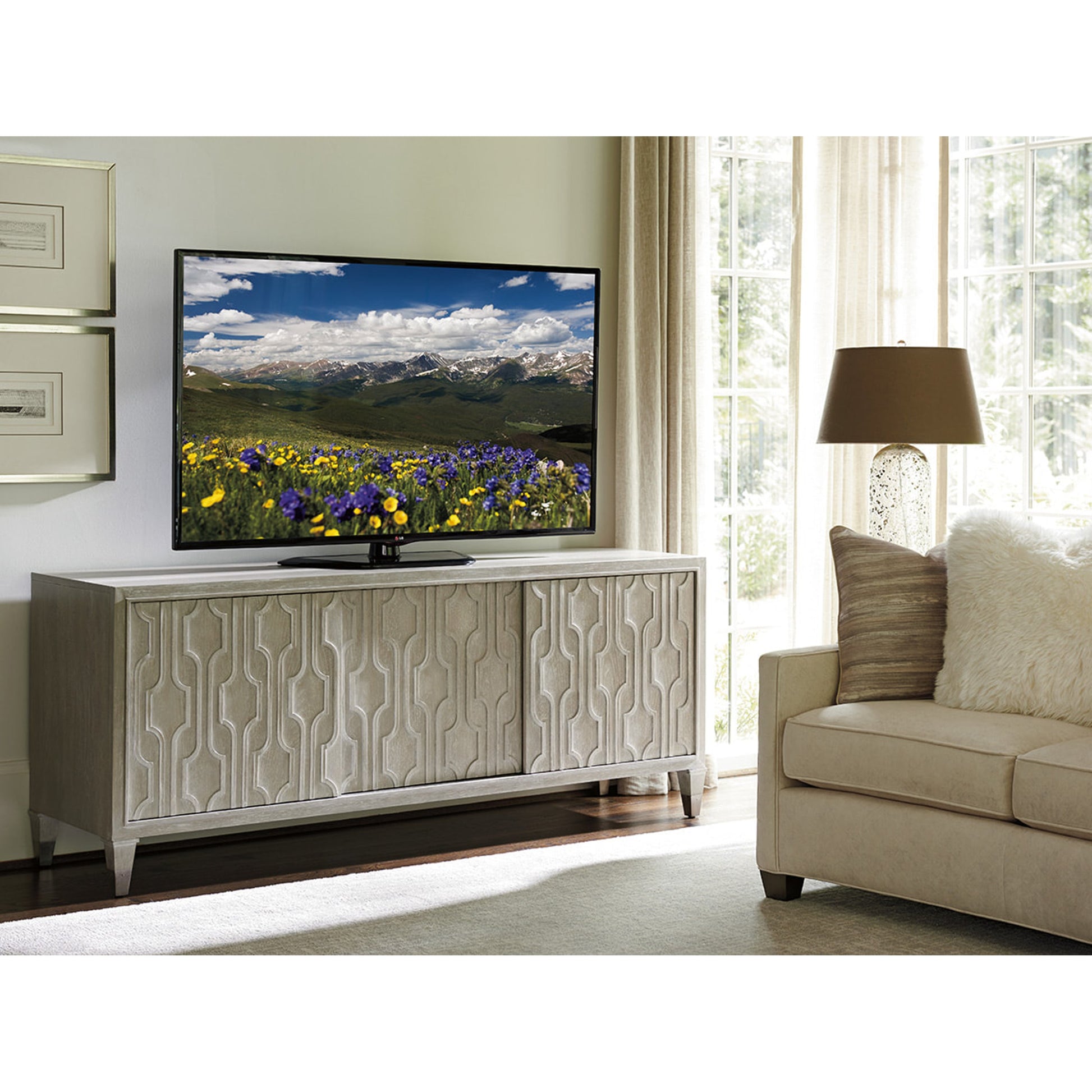 Reese Media Console by Sligh. Made from unique in a transitional style.