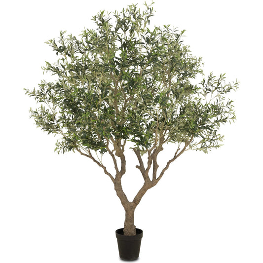 Faux Olive Tree Wide by Four Hands in faux olive tree wide. Made from 55% polyvinyl chloride (pvc), 45% polyethylene in a unique style.