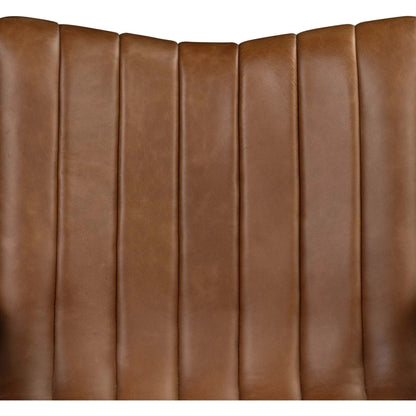 Lemmy Desk Chair by Four Hands in sonoma chestnut, brushed brass. Made from top grain leather, iron in a unique style.