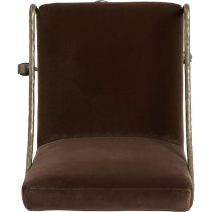 Alonzo Desk Chair by Four Hands in surrey mink, warm nickel, hammered warm nicklel. Made from 76.8% cotton, 23.2% polyester, iron in a unique style.