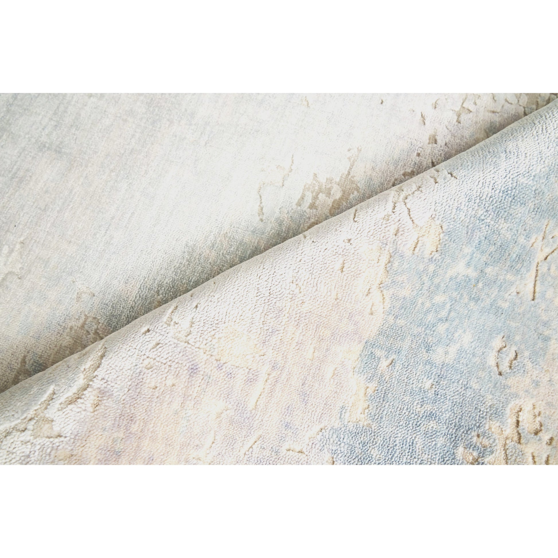 Reflections Rug - Light Beige, Blue by Exquisite Rugs in light beige, blue. Made from bamboo silk in a unique style.
