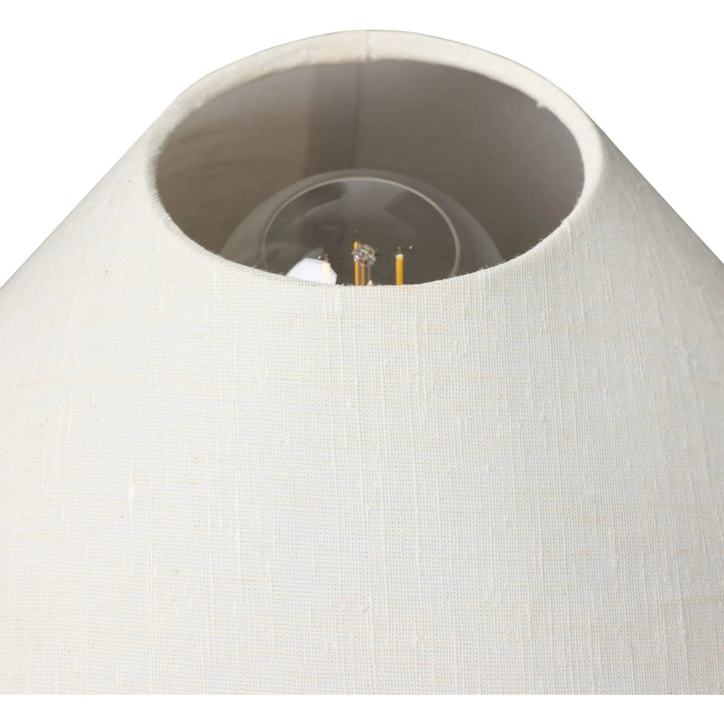 004 SI-2531614 | Closeup | Denver Table Lamp by Four Hands in brown italian marble, oil rubbed bronze, cream linen. Made from solid marble, iron, 80% flax/linen, 20% polyester in a unique style.