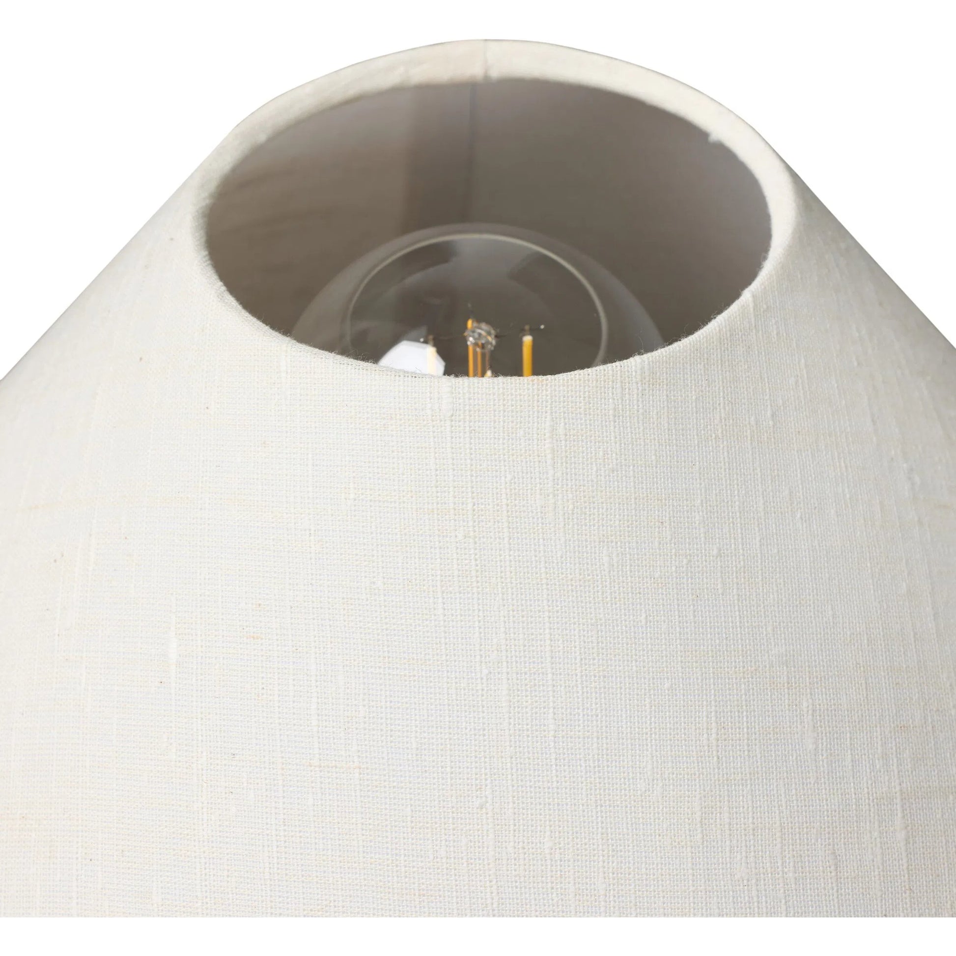 Denver Table Lamp by Four Hands in brown italian marble, oil rubbed bronze, cream linen. Made from solid marble, iron, 80% flax/linen, 20% polyester in a unique style.