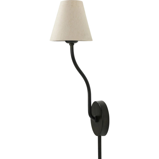 Rosaria Sconce by Four Hands in natural bronze, black cord. Made from iron, thermoplastic in a unique style.