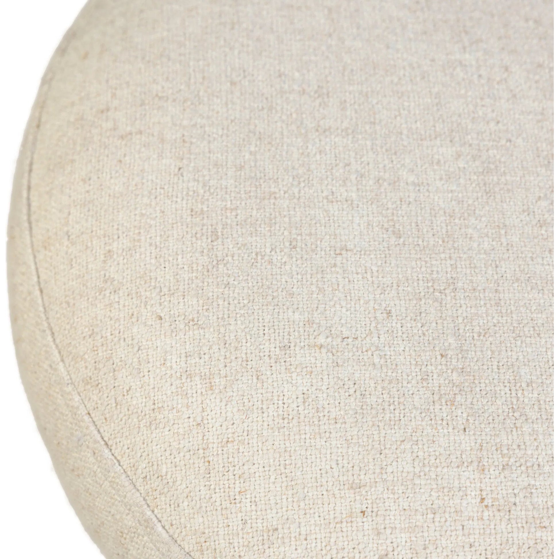Montclair Stool by Four Hands in antwerp natural, drifted oak resin, aged iron. Made from 39% flax/linen, 35% cotton, 26% polyester, composite resin mixture, iron in a unique style.