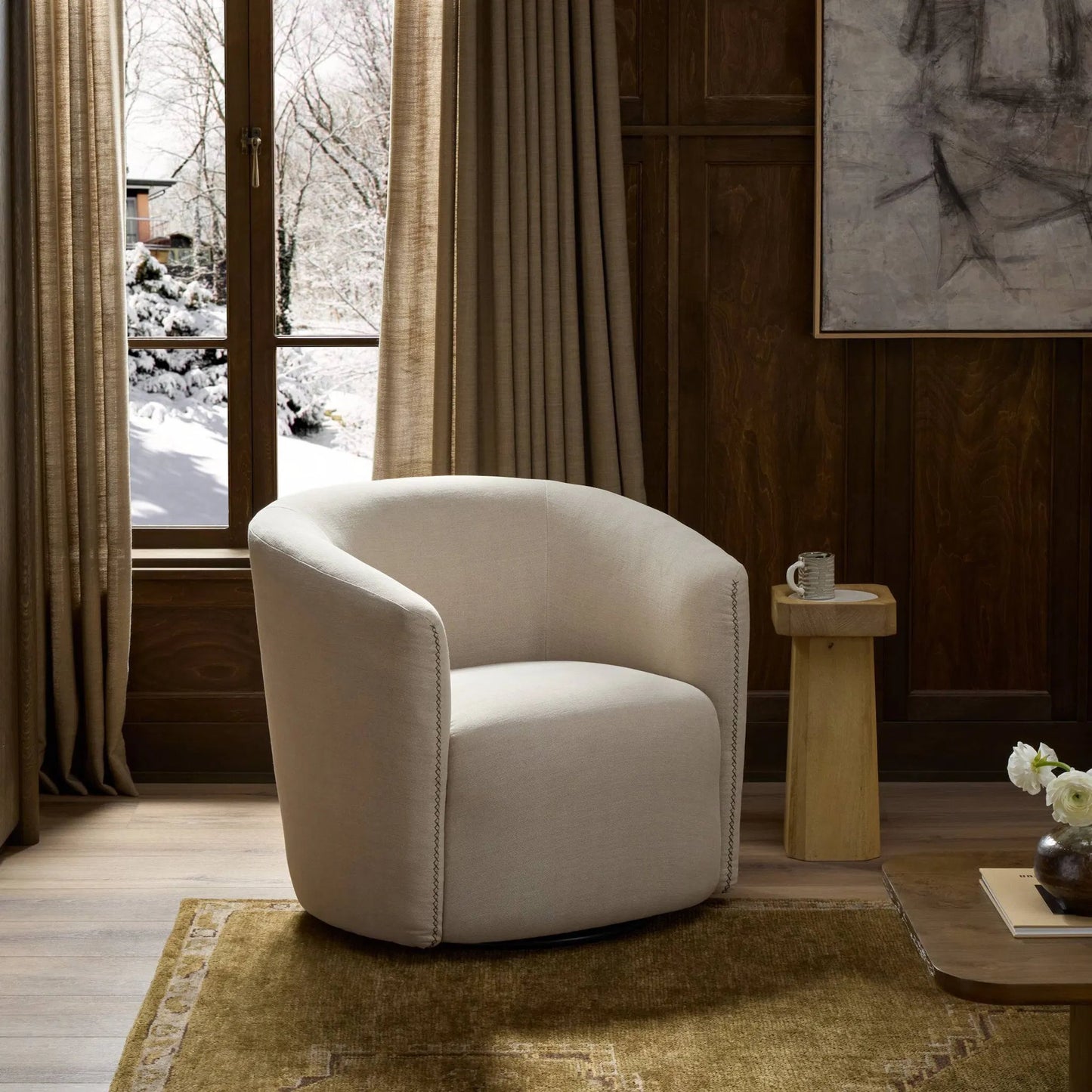010 SI-2531695 | Lifestyle | Salena Swivel Chair by Four Hands. Made from unique in a unique style.