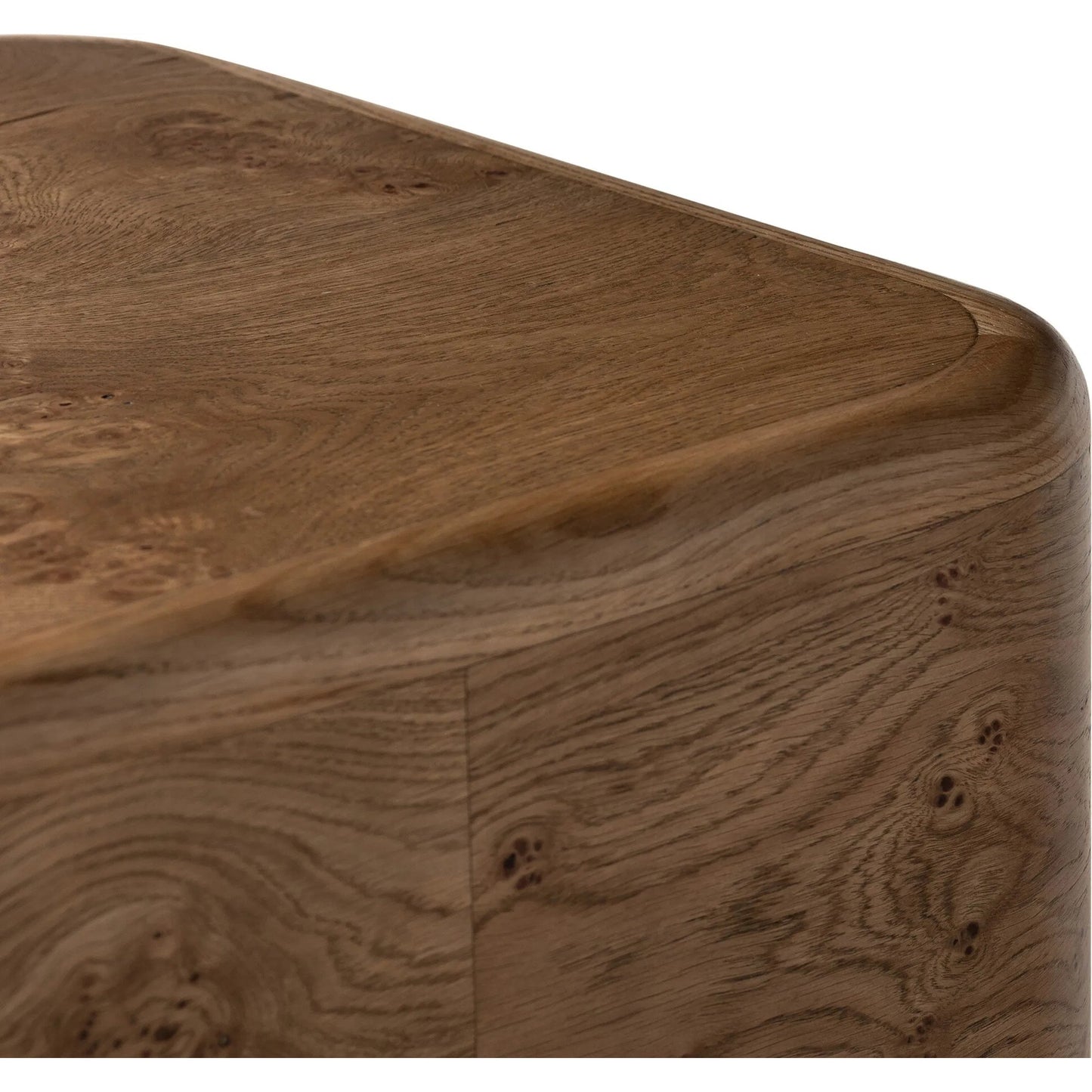 007 SI-2531709 | Closeup | Talessi End Table by Four Hands in wheat medium burl oak, wheat medium burl oak solid. Made from oak veneer, solid oak in a unique style.