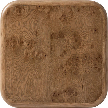 Talessi End Table by Four Hands in wheat medium burl oak, wheat medium burl oak solid. Made from oak veneer, solid oak in a unique style.