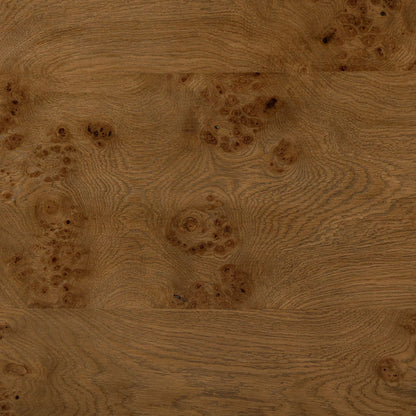 Daven Console Table by Four Hands in rye medium burl oak veneer. Made from oak veneer, solid oak in a unique style.