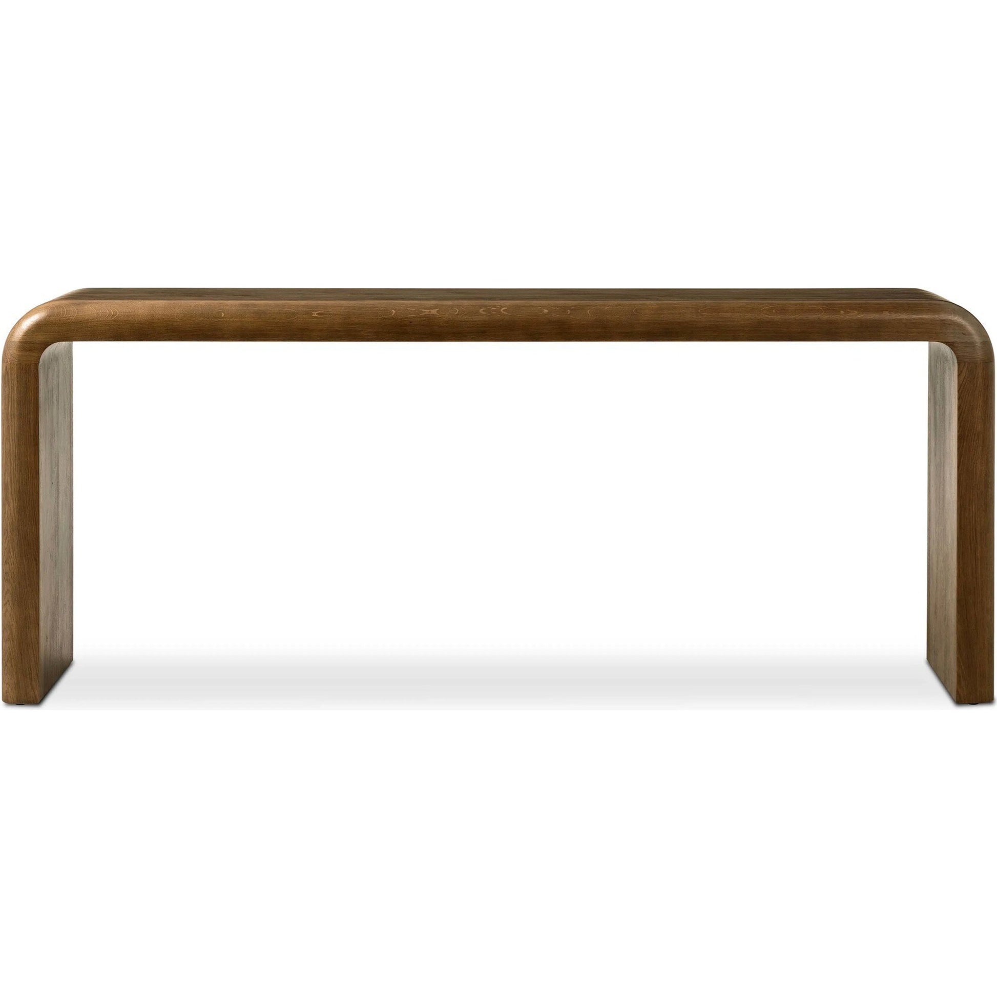 Daven Console Table by Four Hands in rye medium burl oak veneer. Made from oak veneer, solid oak in a unique style.