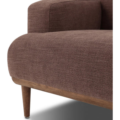 Ethel Sofa by Four Hands in laughlin cafe, weathered sepia. Made from 97% polyester, 3% flax, linen, solid parawood in a unique style.